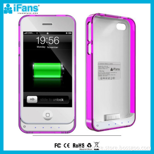 2400 mAh For iPhone 4S Battery Case Made In China MFI Approved